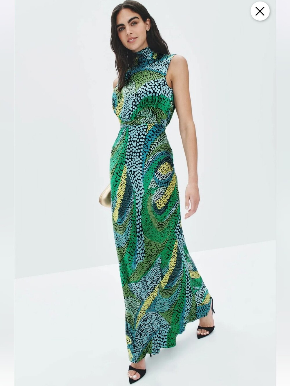 SALONI SILK FLEUR DOT PRINT DRESS SIZE 2 MSRP $950